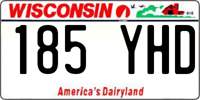 WI license plate 185YHD