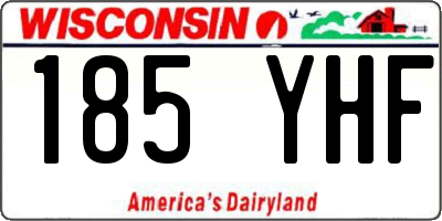 WI license plate 185YHF