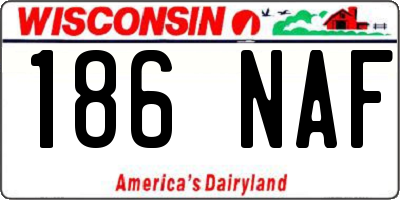 WI license plate 186NAF