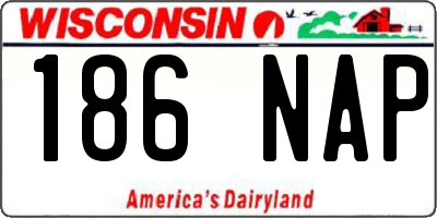 WI license plate 186NAP