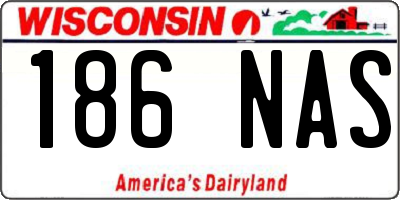 WI license plate 186NAS