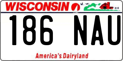 WI license plate 186NAU