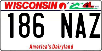 WI license plate 186NAZ