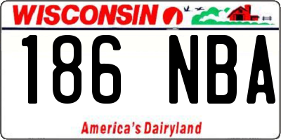 WI license plate 186NBA