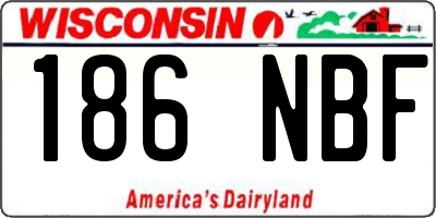 WI license plate 186NBF