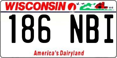 WI license plate 186NBI