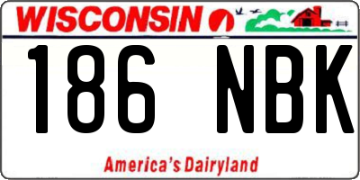 WI license plate 186NBK