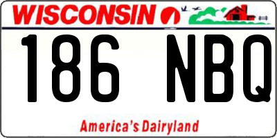 WI license plate 186NBQ