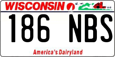 WI license plate 186NBS