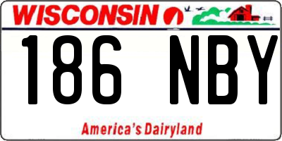 WI license plate 186NBY