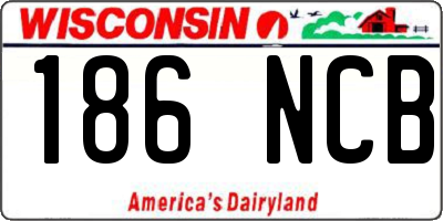 WI license plate 186NCB