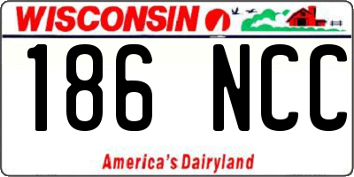 WI license plate 186NCC