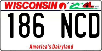 WI license plate 186NCD