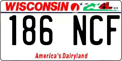 WI license plate 186NCF