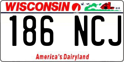 WI license plate 186NCJ
