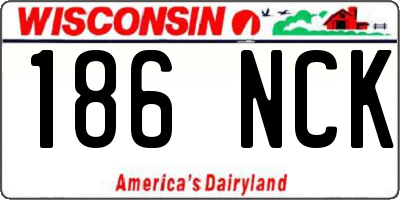 WI license plate 186NCK