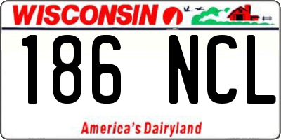 WI license plate 186NCL