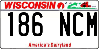 WI license plate 186NCM