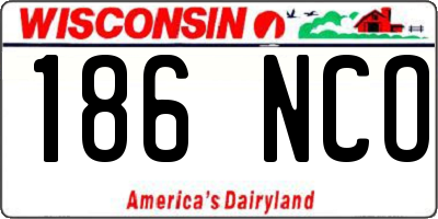 WI license plate 186NCO