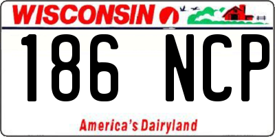 WI license plate 186NCP