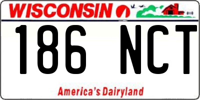 WI license plate 186NCT