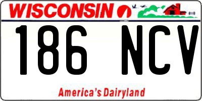 WI license plate 186NCV