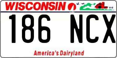 WI license plate 186NCX