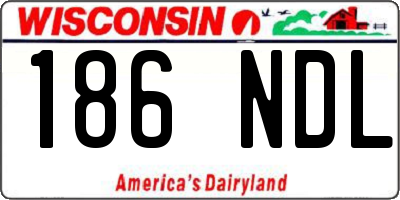 WI license plate 186NDL
