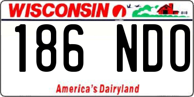WI license plate 186NDO