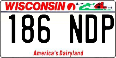 WI license plate 186NDP