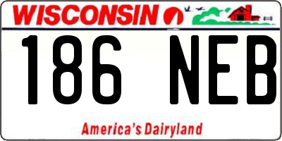 WI license plate 186NEB