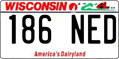 WI license plate 186NED