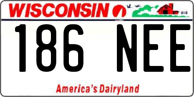 WI license plate 186NEE