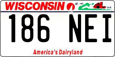 WI license plate 186NEI
