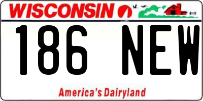 WI license plate 186NEW