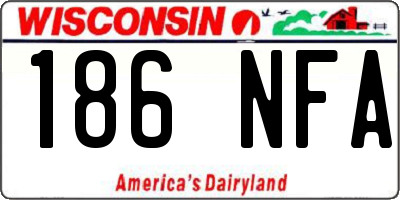 WI license plate 186NFA
