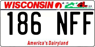WI license plate 186NFF