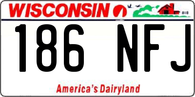 WI license plate 186NFJ