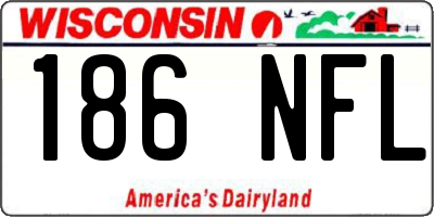 WI license plate 186NFL