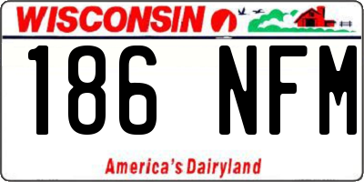 WI license plate 186NFM