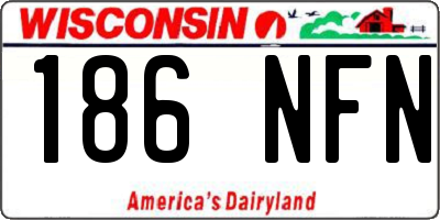 WI license plate 186NFN