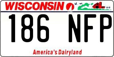 WI license plate 186NFP