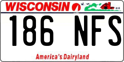 WI license plate 186NFS