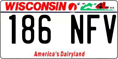WI license plate 186NFV