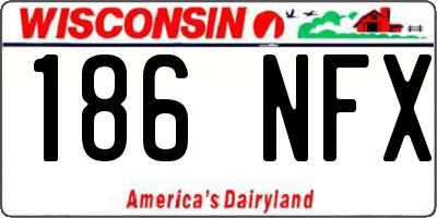 WI license plate 186NFX