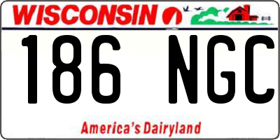 WI license plate 186NGC