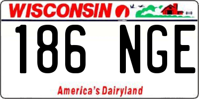 WI license plate 186NGE