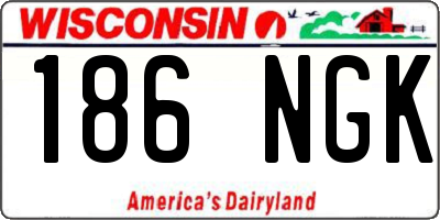 WI license plate 186NGK