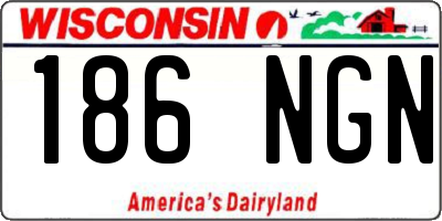 WI license plate 186NGN