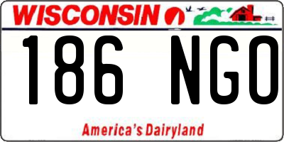 WI license plate 186NGO